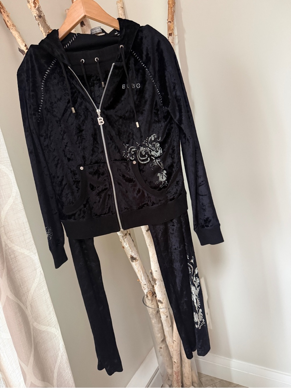 BCBG Max Azria Black Velour set